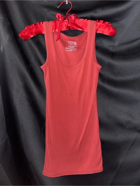 Time and Tru Tops - Time and Tru Women's Red Ribbed Tank Dress